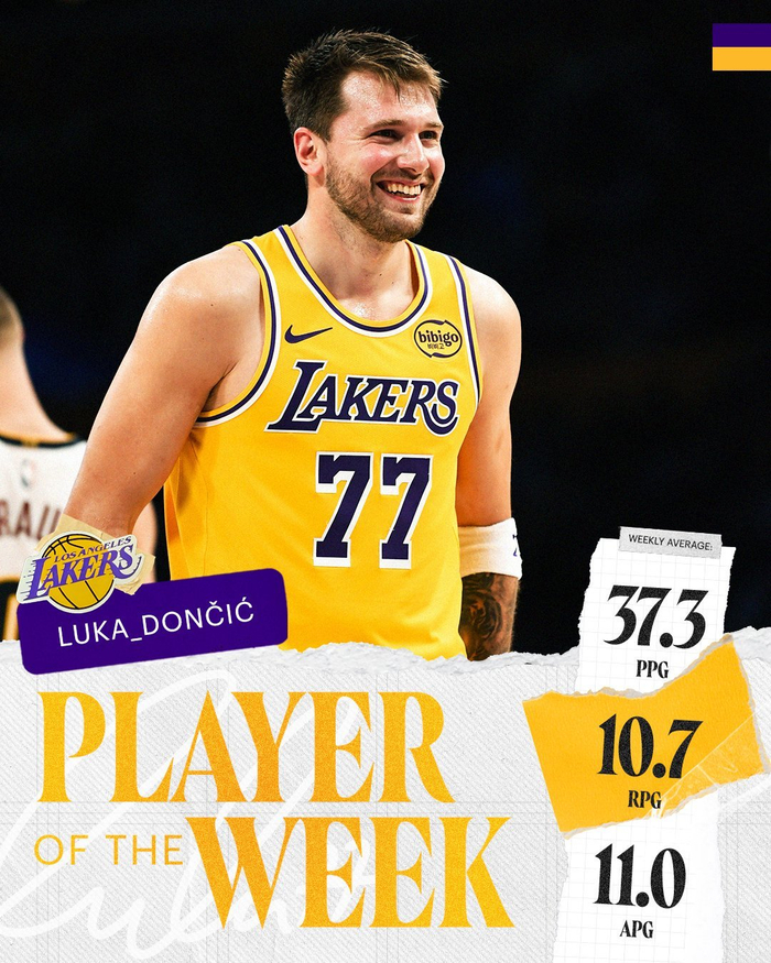 东契奇生涯第18次当选周最佳 阿德巴约荣膺东部